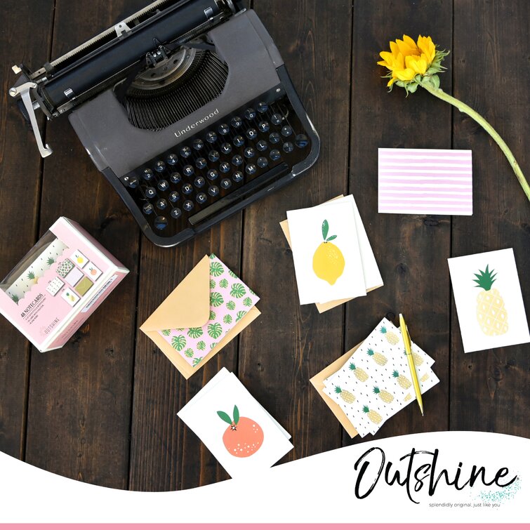 Outshine Blank Note Cards With Envelopes In Cute Storage Box - Bulk Blank  Cards With Envelopes All Occasion | Greeting Cards, Thank You Cards, 
